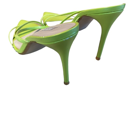 Mango MNG green Heel Leather straps sandals 8.5/ EU 39 EUC - Picture 4 of 6